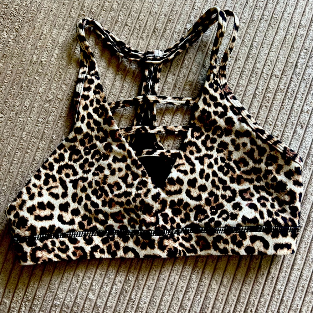 Cheetah print sports bra